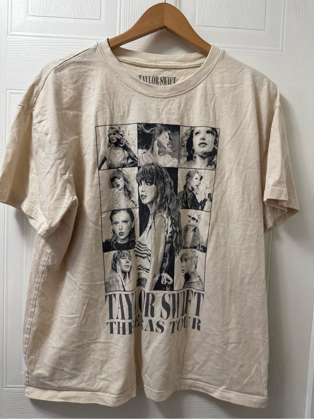 Taylor Swift Cream Graphic Collage Short Sleeve Tee